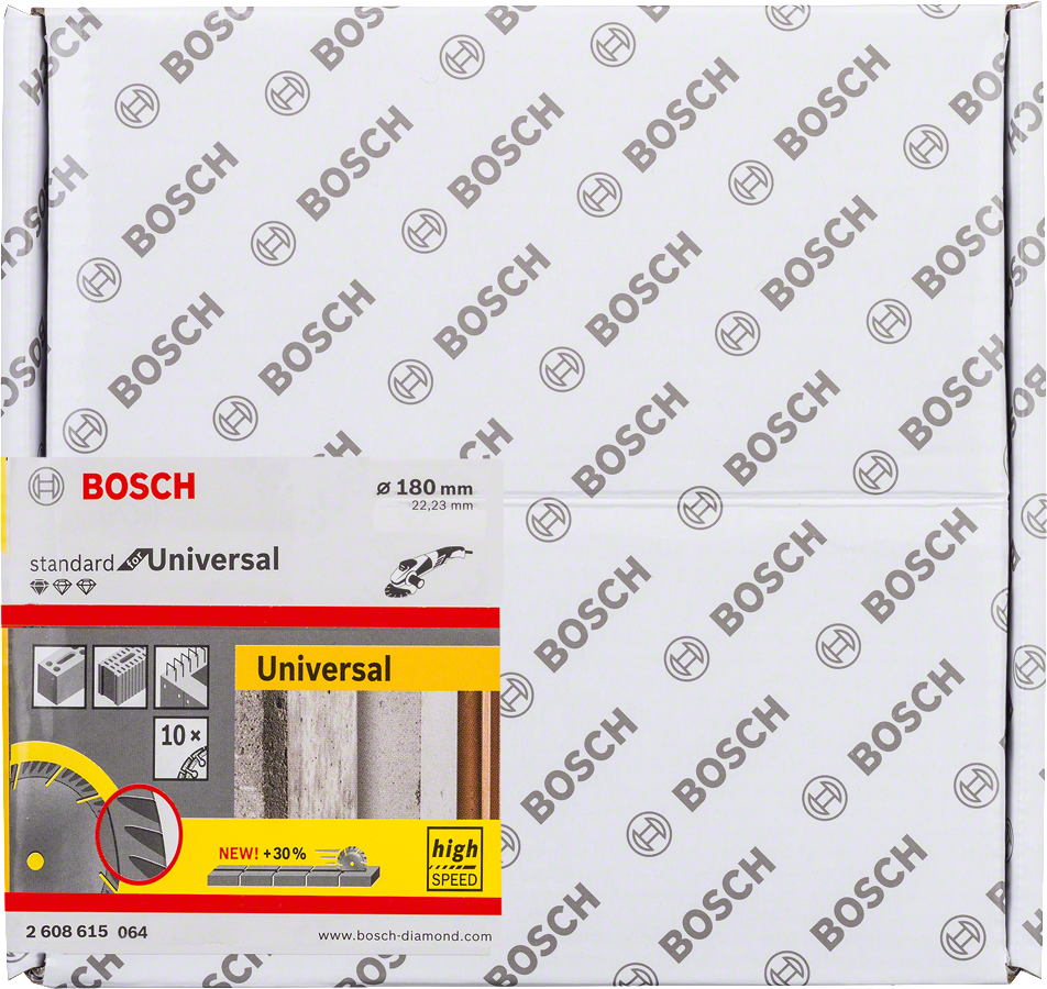 Bosch - Standard Seri Genel Yapı Malzemeleri İçin Elmas Kesme Diski 180 mm 10'lu Paket