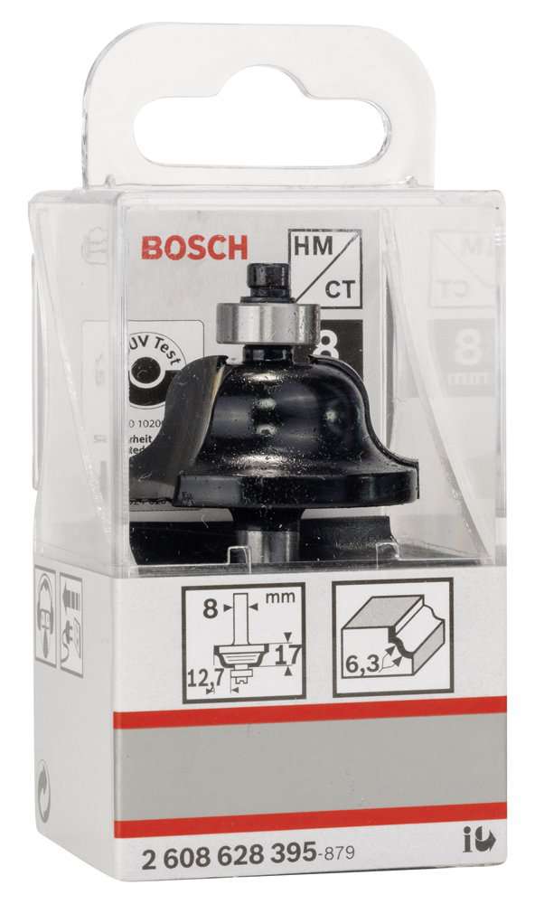 Bosch - Standard Seri Ahşap İçin Çift Oluklu Sert Metal Kenar Biçimlendirme Frezesi 8*12,7*61mm