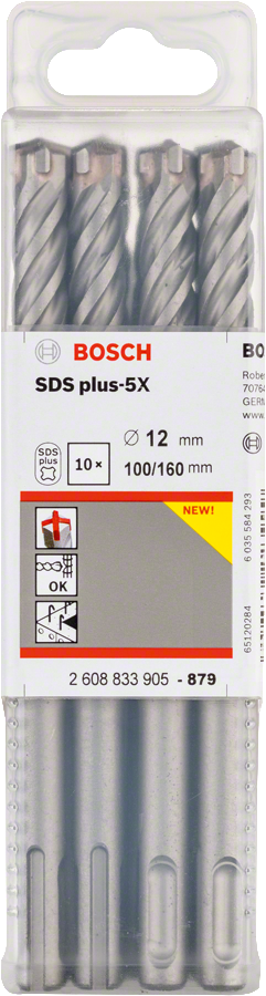 Bosch - SDS-Plus-5X Serisi Kırıcı Delici Matkap Ucu 12*160 mm 10'lu