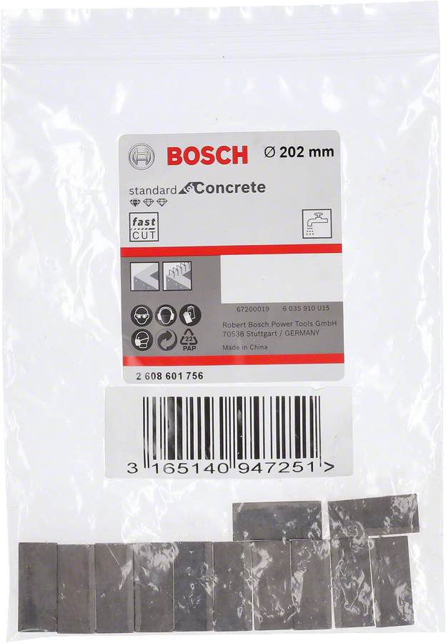 Bosch - Standard Seri Sulu Elmas Karot Ucu Segmanı 202mm 1 1/4'' 12'li