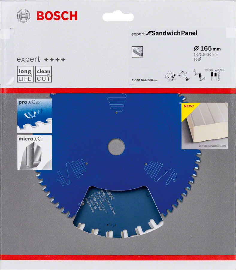Bosch - Expert Serisi Sandviç Panel için Daire Testere Bıçağı 165*20 mm 30 Diş