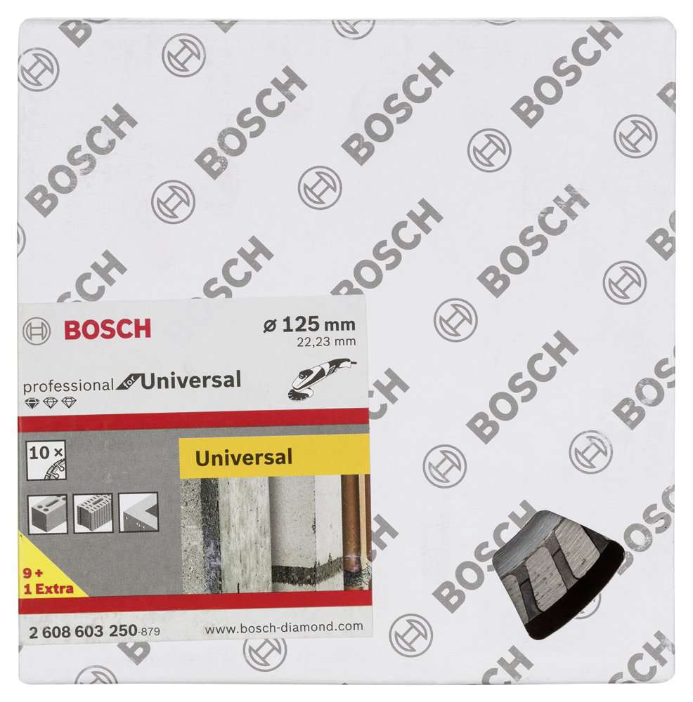 Bosch - Standard Seri Genel Yapı Malzemeleri İçin Turbo Segmanlı 9+1 Elmas Kesme Diski Set 125 mm