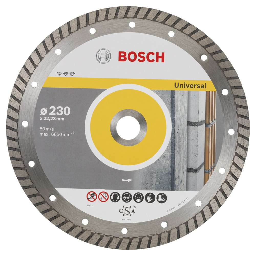 Bosch - Standard Seri Genel Yapı Malzemeleri İçin Turbo Segmanlı 9+1 Elmas Kesme Diski Set 230 mm
