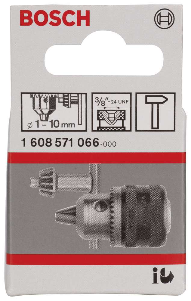 Bosch - 1-10 mm - 3/8''-24 Anahtarlı Mandren
