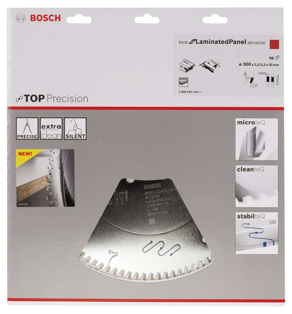 Bosch - Best Serisi Hassas Kesim Aşındırıcı Kaplamalı Lamine Panel için Daire Testere Bıçağı 300*30 mm 96 Diş