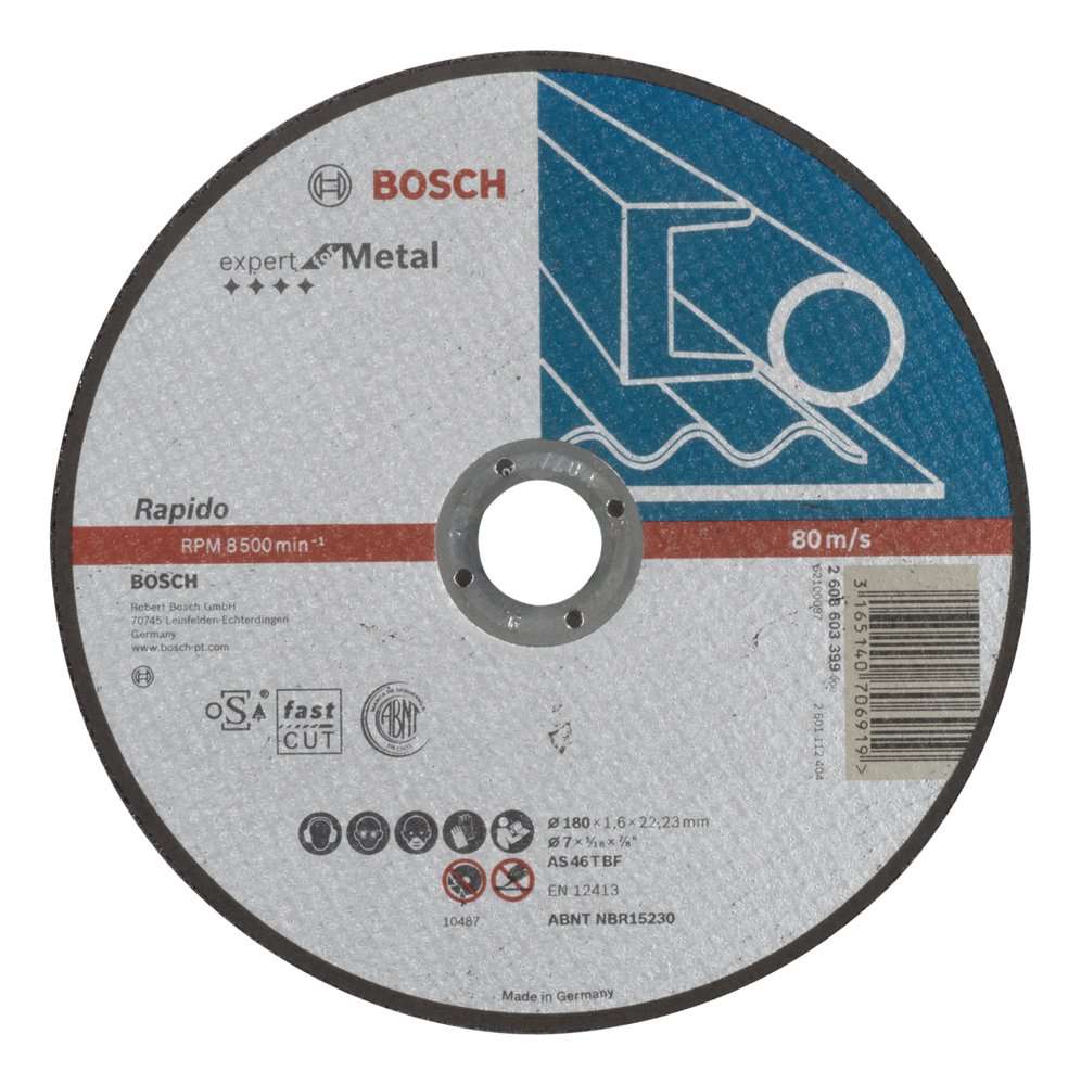 Bosch - 180*1,6 mm Expert Serisi Düz Metal Kesme Diski (Taş) - Rapido
