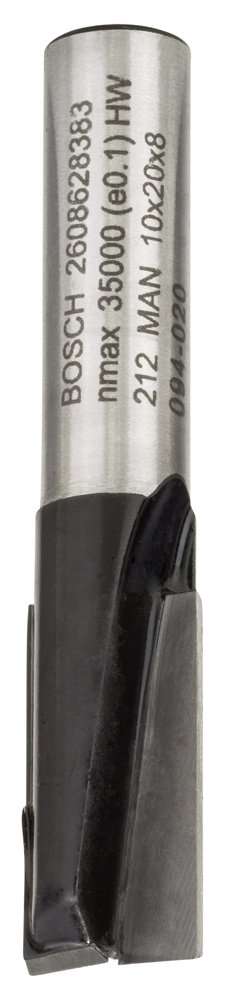 Bosch - Standard Seri Ahşap İçin Çift Oluklu, Sert Metal Düz Freze Ucu 8*10*51mm