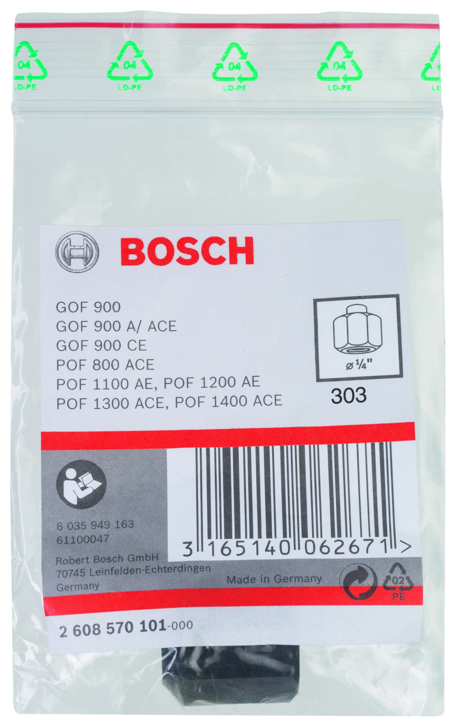 Bosch - 1/4'' cap 19 mm Anahtar Genisligi Penset