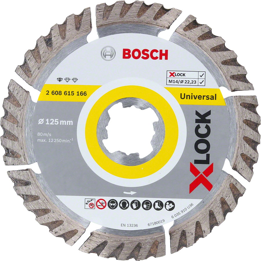 Bosch - X-LOCK - Standard Seri Genel Yapı Malzemeleri İçin Elmas Kesme Diski 125 mm