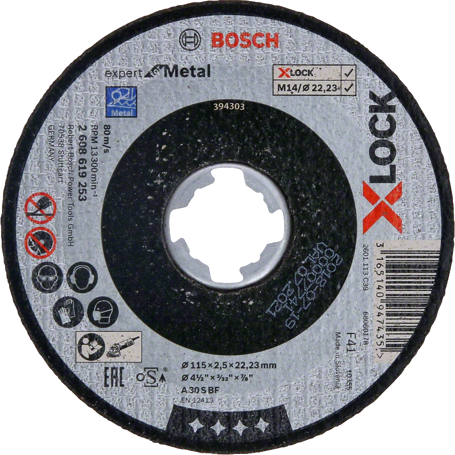 Bosch - X-LOCK - 115*2,5 mm Expert Serisi Düz Metal Kesme Diski (Taş)