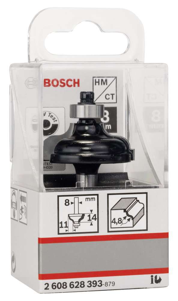 Bosch - Standard Seri Ahşap İçin Çift Oluklu Sert Metal Kenar Biçimlendirme Frezesi 8*11*57 mm
