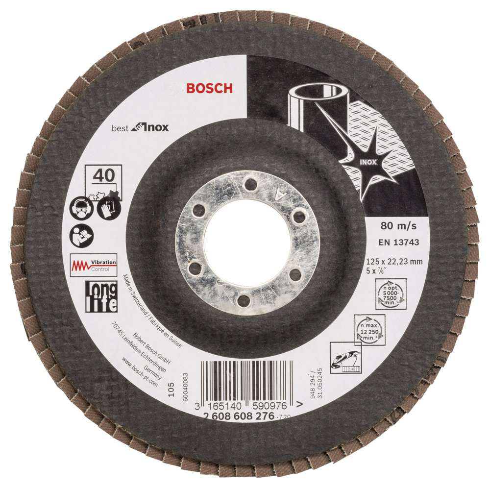 Bosch - 125 mm 40 Kum Best Serisi Inox Flap Disk