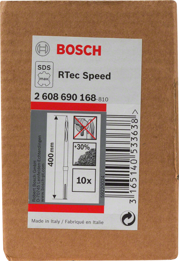 Bosch - Rtec Serisi, SDS-Max Şaftlı Sivri Keski 400 mm 10'lu