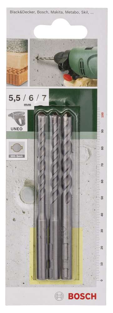 Bosch - SDS-Quick, Uneo için Beton Matkap Ucu SETİ 5,5-6-7 mm