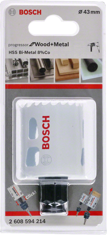 Bosch - Yeni Progressor Serisi Ahşap ve Metal için Delik Açma Testeresi (Panç) 43 mm
