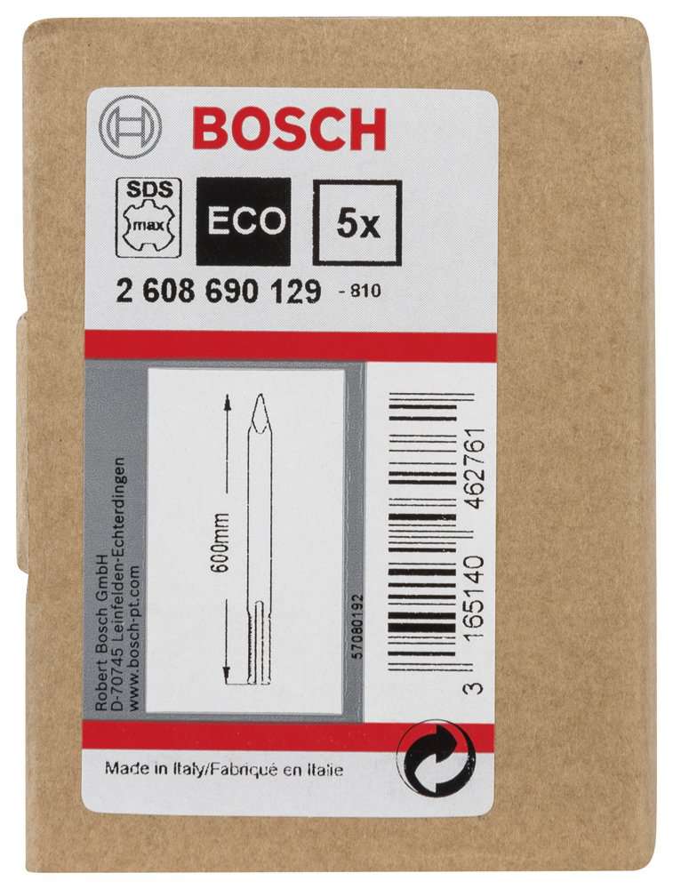 Bosch - SDS-Max Şaftlı Sivri Keski 600 mm 5'li