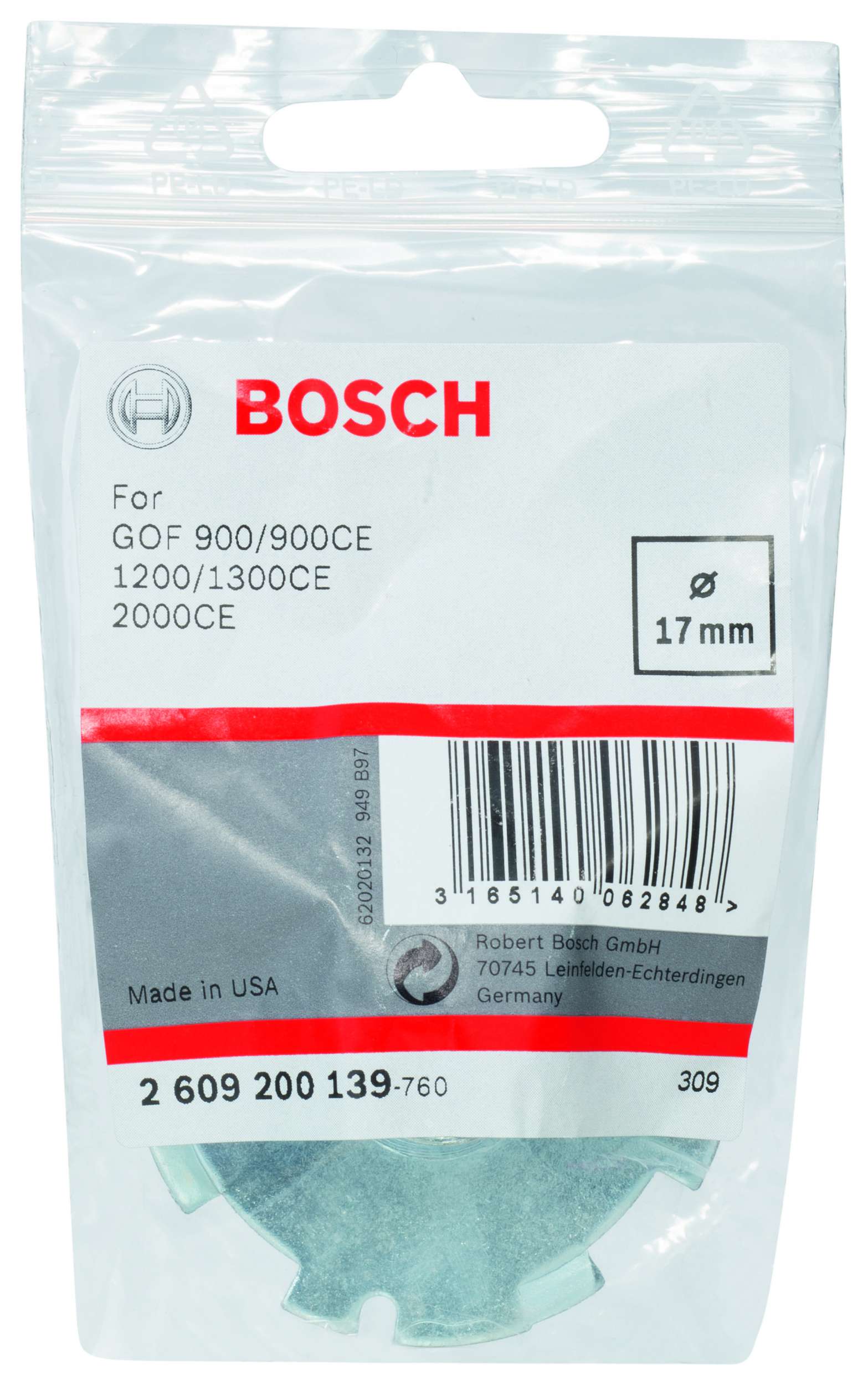 Bosch - Freze Kopyalama Sablonu 17 mm