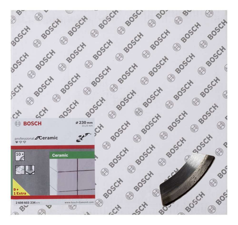 Bosch - Standard Seri Seramik İçin, 9+1 Elmas Kesme Diski Set 230 mm