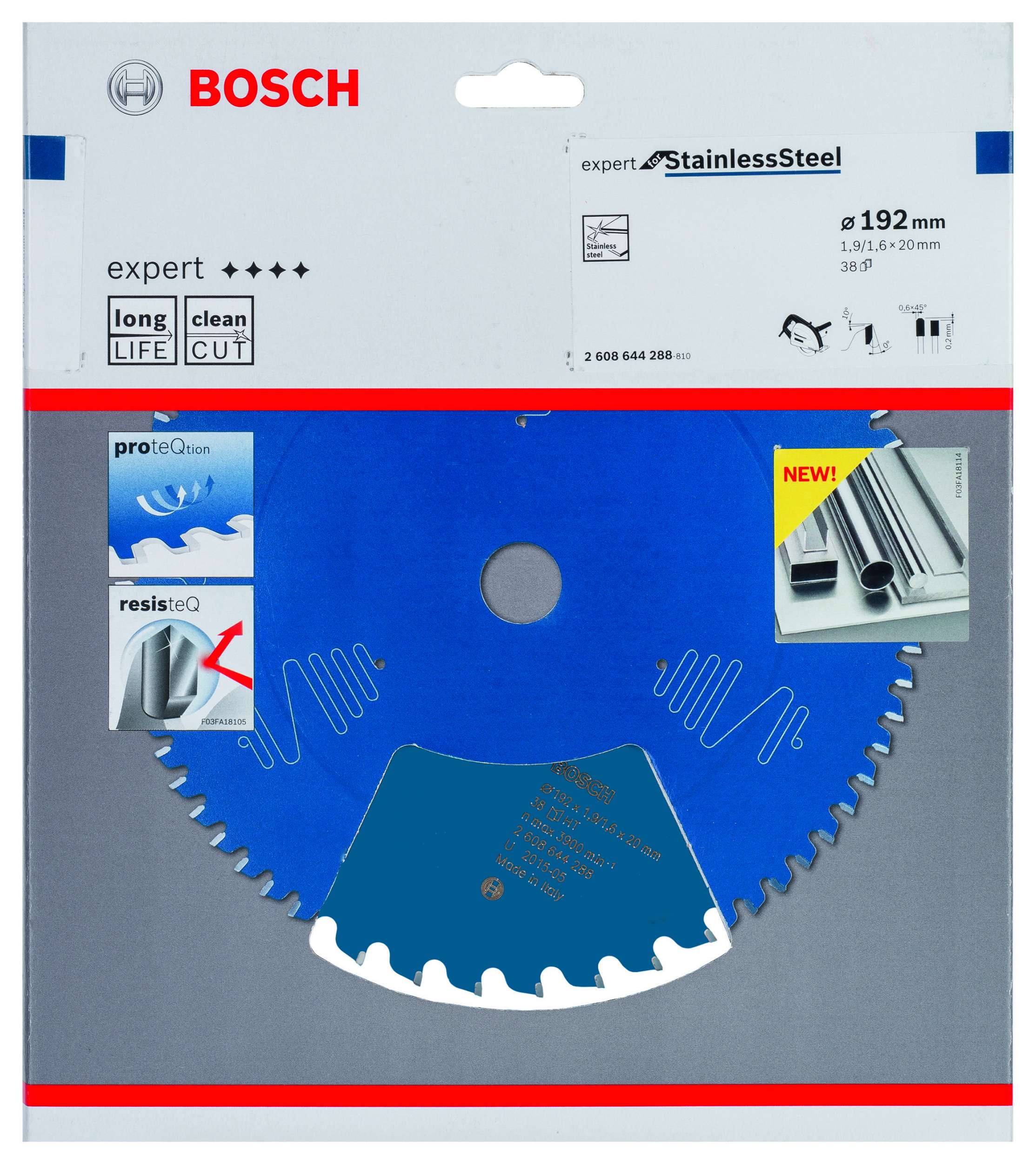 Bosch - Expert Serisi Paslanmaz Çelik için Daire Testere Bıçağı 192*20 mm 38 Diş