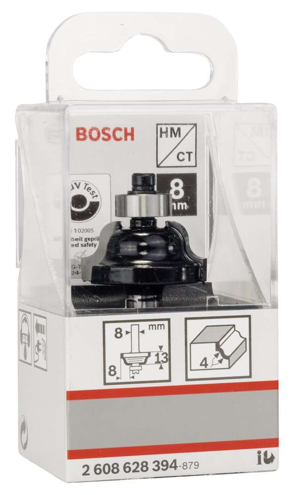 Bosch - Standard Seri Ahşap İçin Çift Oluklu Sert Metal Kenar Biçimlendirme Frezesi 8*8*54 mm