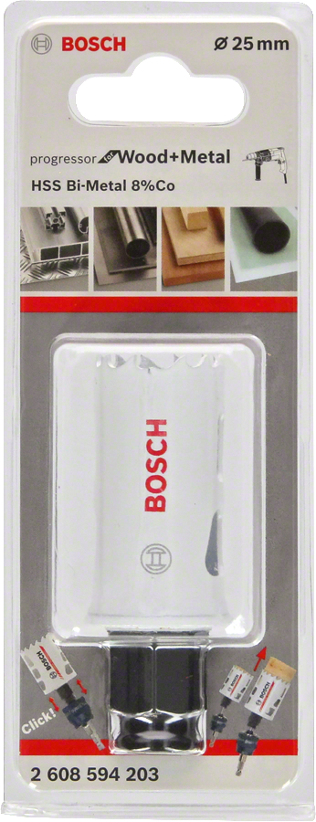 Bosch - Yeni Progressor Serisi Ahşap ve Metal için Delik Açma Testeresi (Panç) 25 mm