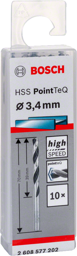 Bosch - HSS-PointeQ Metal Matkap Ucu 3,4 mm 10'lu