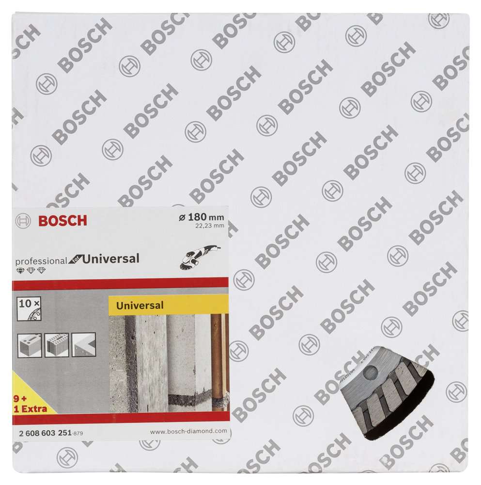 Bosch - Standard Seri Genel Yapı Malzemeleri İçin Turbo Segmanlı 9+1 Elmas Kesme Diski Set 180 mm