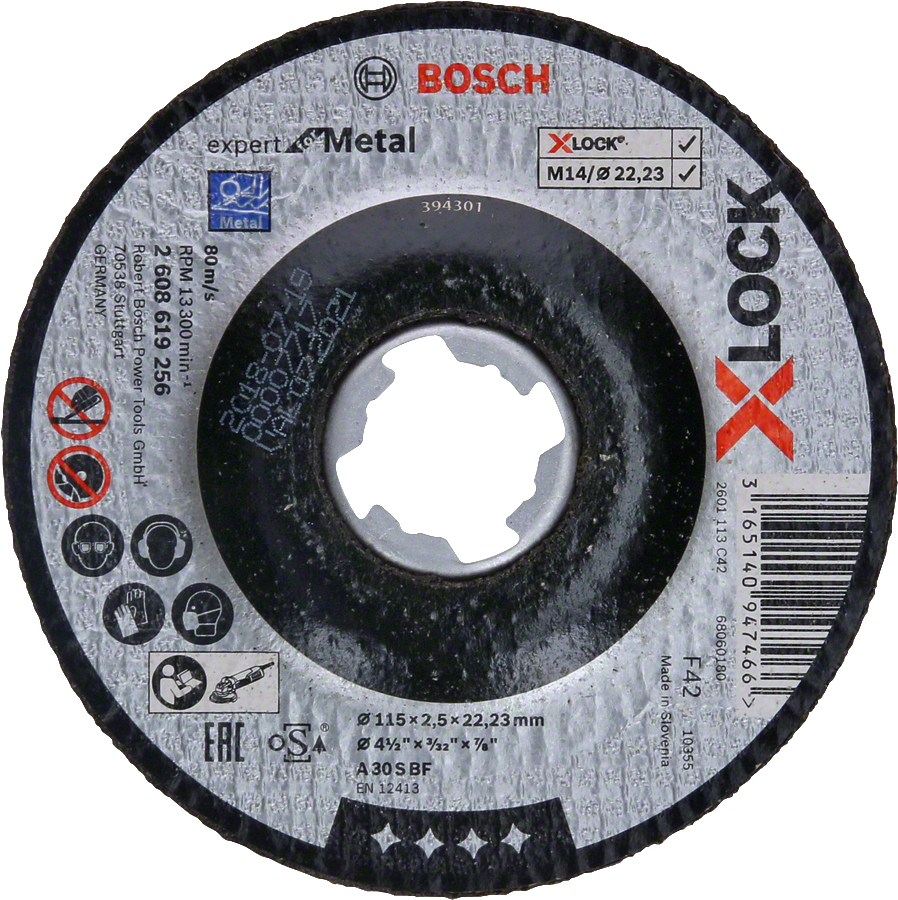 Bosch - X-LOCK - 115*2,5 mm Expert Serisi Bombeli Metal Kesme Diski (Taş)