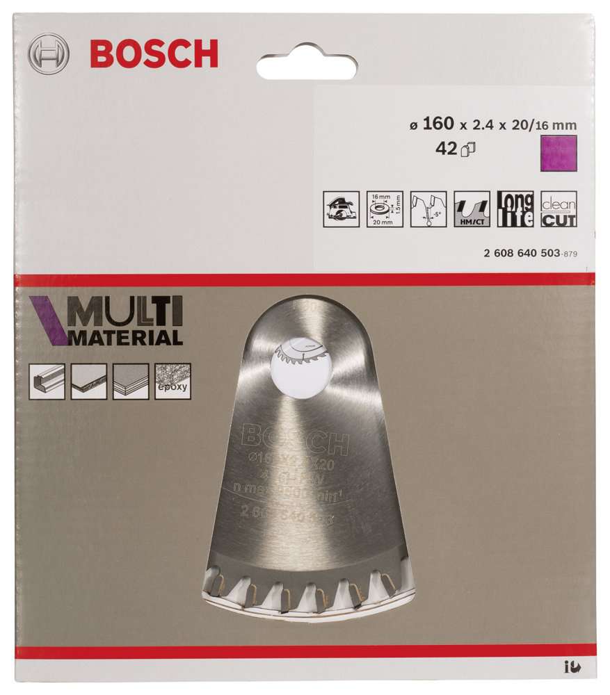 Bosch - Standard for Serisi Çoklu Malzeme için Daire Testere Bıçağı 160*20/16 mm 42 Diş