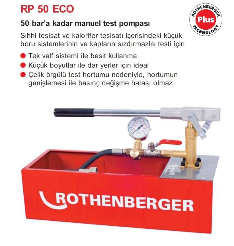 ROTHENBERGER 61130S RP 50 ECO  50'bar manuel test pompası