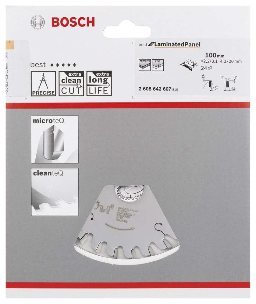 Bosch - Best Serisi Lamine Panel için Konik Ön Çizme Bıçağı 100*20 mm 24 Diş