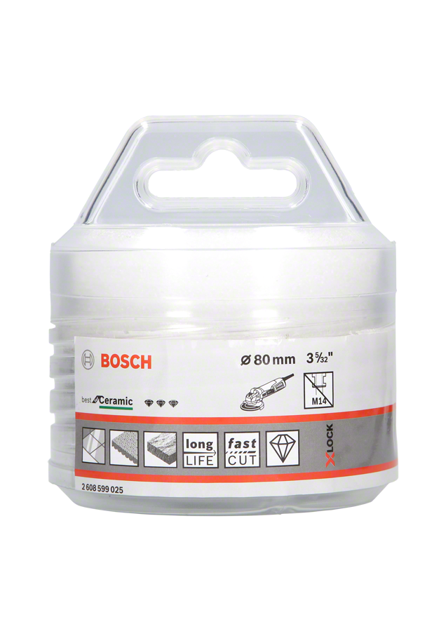Bosch - X-LOCK - Best Serisi, Taşlama İçin Seramik Kuru Elmas Delici 80*35 mm