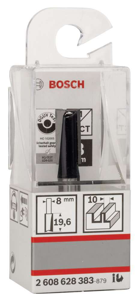 Bosch - Standard Seri Ahşap İçin Çift Oluklu, Sert Metal Düz Freze Ucu 8*10*51mm