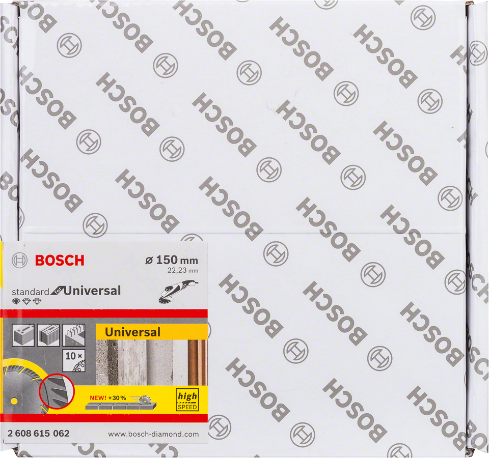 Bosch - Standard Seri Genel Yapı Malzemeleri İçin Elmas Kesme Diski 150 mm 10'lu Paket