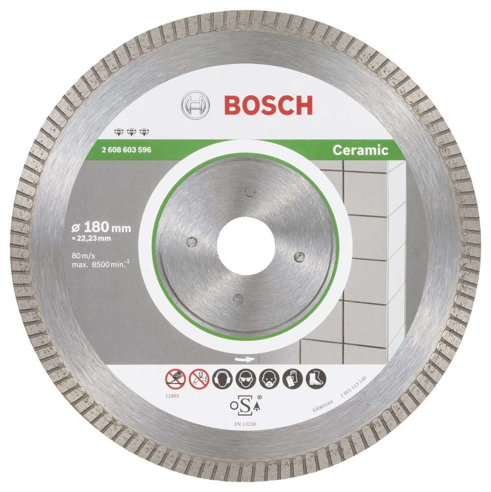 Bosch - Best Serisi Seramik İçin, Extra Temiz Kesim Turbo Segman  Elmas Kesme Diski 180 mm