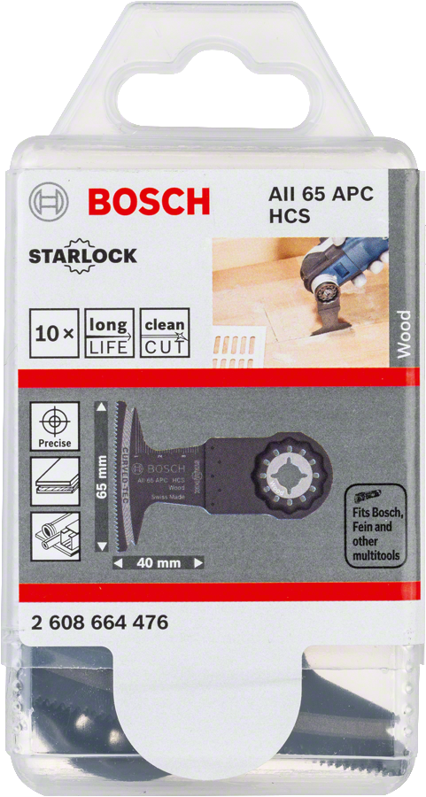 Bosch - Starlock - AII 65 APC - HCS Ahşap İçin Daldırmalı Testere Bıçağı 10'lu