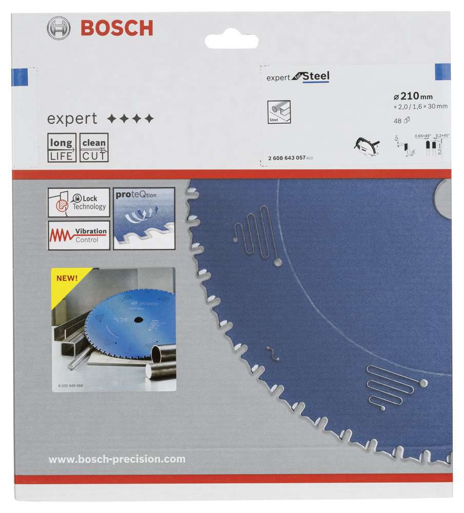 Bosch - Expert Serisi Metal için Daire Testere Bıçağı 210*30 mm 48 Diş