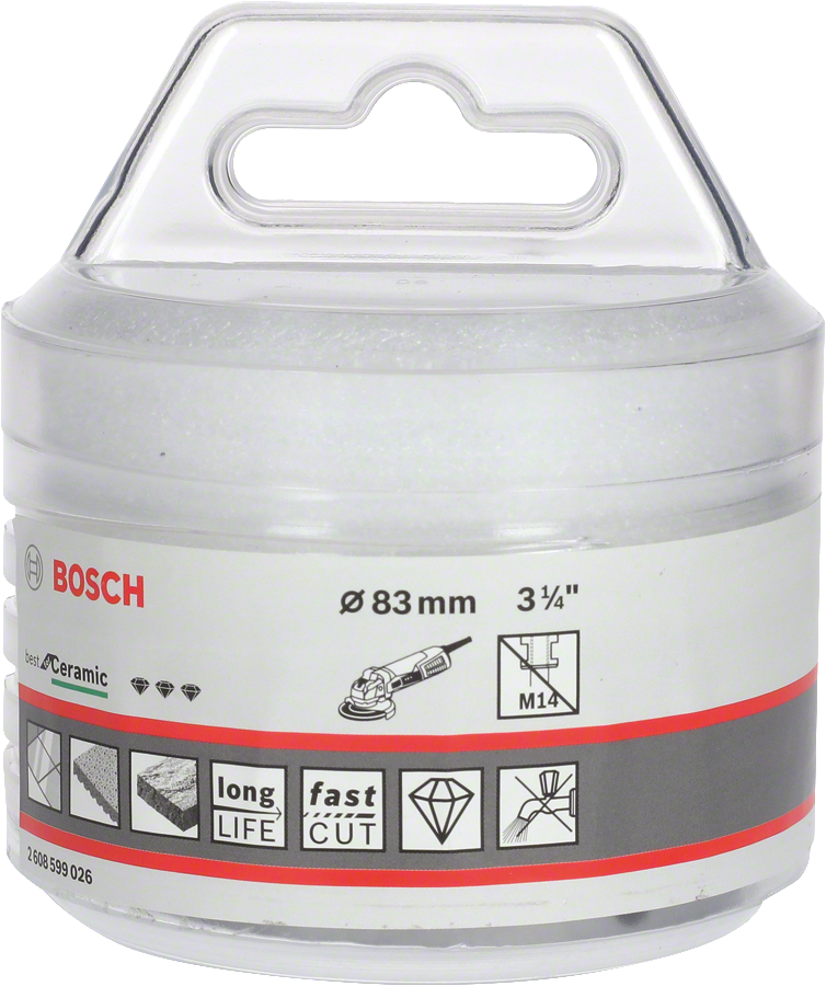 Bosch - X-LOCK - Best Serisi, Taşlama İçin Seramik Kuru Elmas Delici 83*35 mm