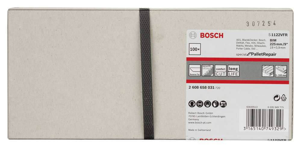 Bosch - Special for Serisi Palet Tamiri için Panter Testere Bıçağı S 1122 VFR 100'lü