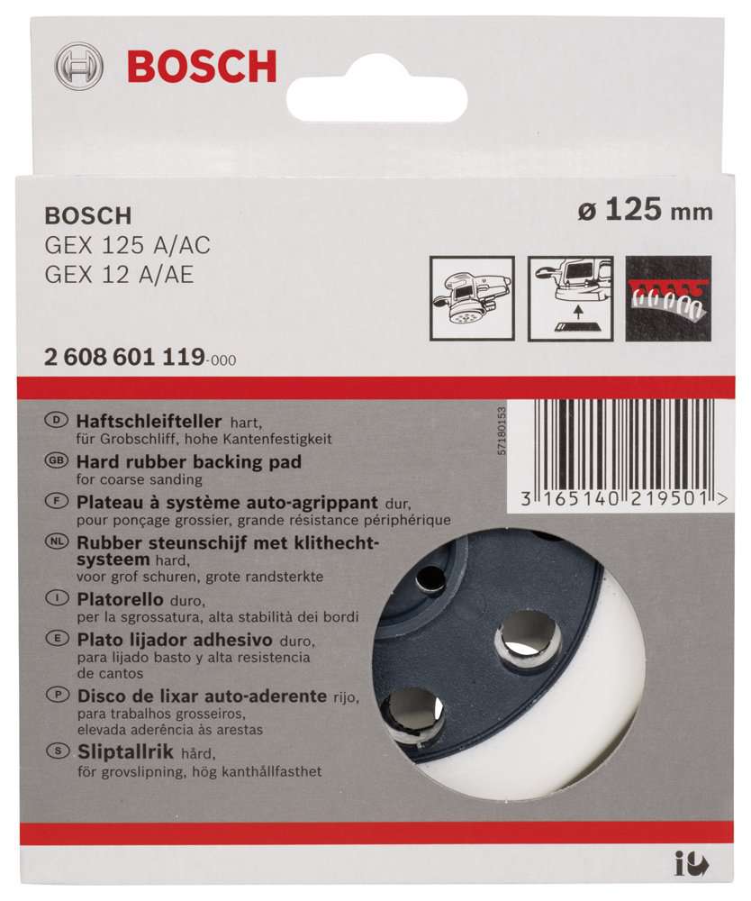 Bosch - 125 mm Zımpara Tabanı Sert (GEX)