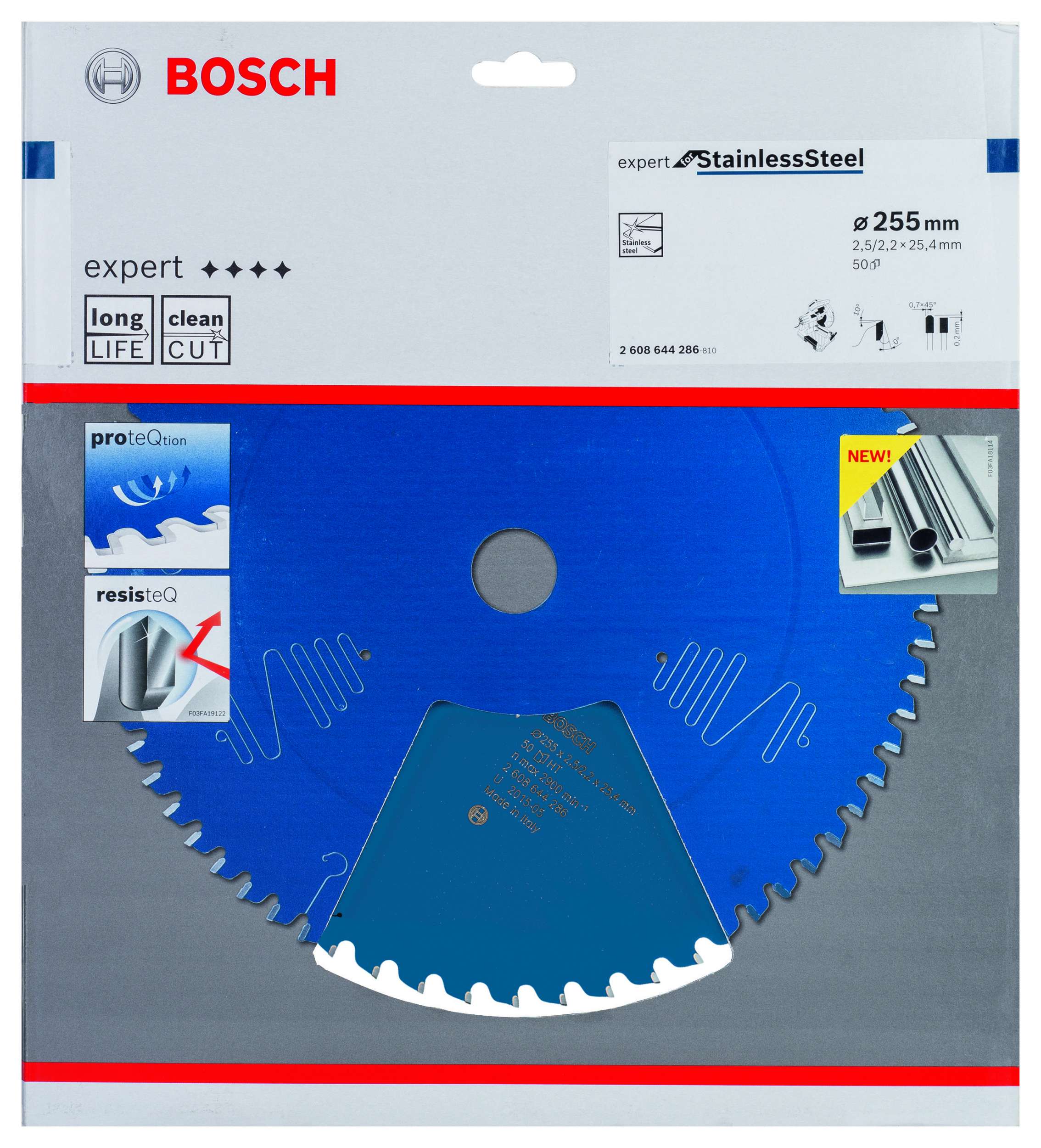 Bosch - Expert Serisi Paslanmaz Çelik için Daire Testere Bıçağı 255*25,4 mm 50 Diş