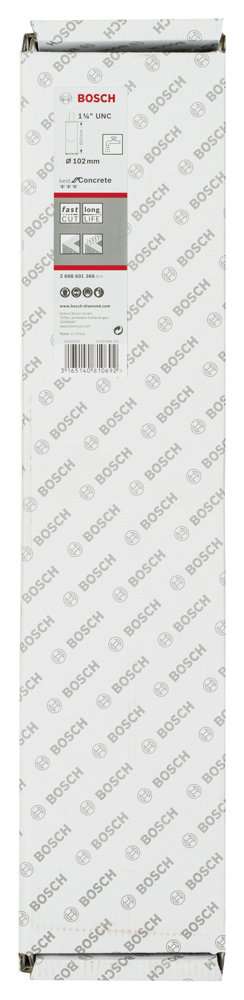 Bosch - Best Serisi Beton İçin 1 1/4'' UNC Girişli Elmas Sulu Karot Ucu 102 mm