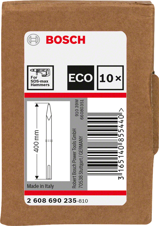 Bosch - SDS-Max Şaftlı Sivri Keski 400 mm 10'lu EKO