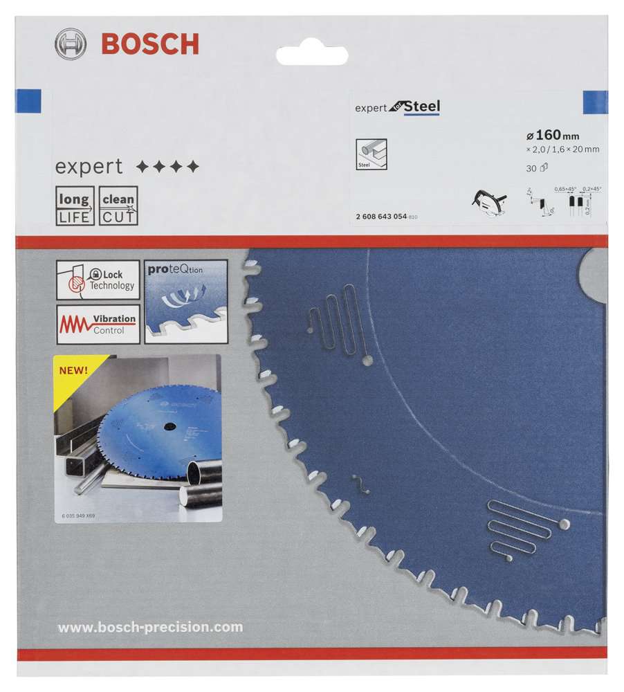 Bosch - Expert Serisi Metal için Daire Testere Bıçağı 160*20 mm 30 Diş