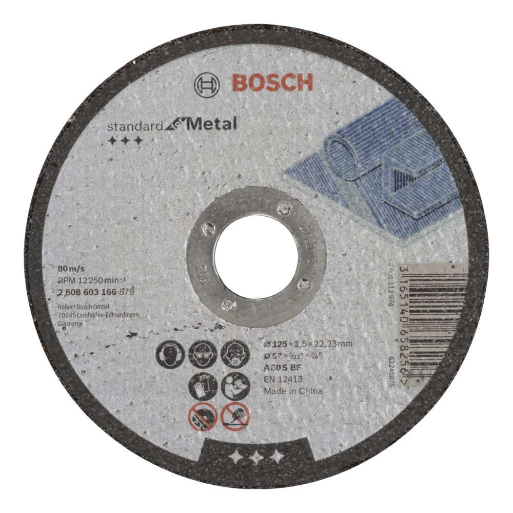 Bosch - 125*2,5 mm Standard Seri Düz Metal Kesme Diski (Taş)