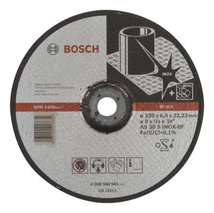 Bosch - 230*6,0 mm Expert Serisi Bombeli Inox (Paslanmaz Çelik) Taşlama Diski (Taş)