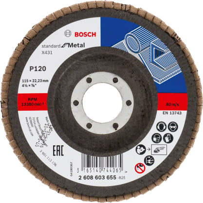 Bosch - 115 mm 120 Kum Standard Seri AlOX Flap Disk