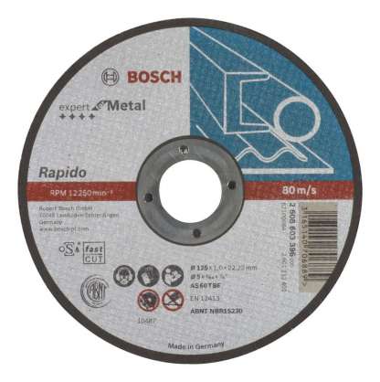 Bosch - 125*1,0 mm Expert Serisi Düz Metal Kesme Diski (Taş) - Rapido