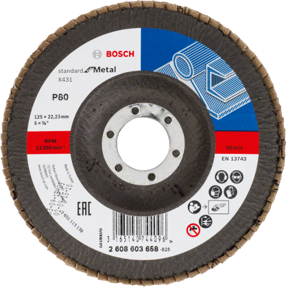 Bosch - 125 mm 80 Kum Standard Seri AlOX Flap Disk
