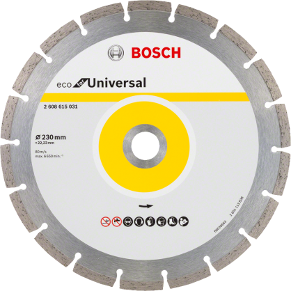 Bosch - Ekonomik Seri 9+1 Genel Yapı Malzemeleri İçin Elmas Kesme Diski 230 mm